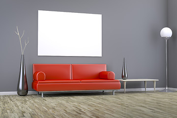 Image showing grey room with a sofa