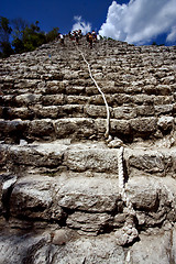 Image showing the stairs of coba\' temple 