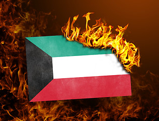 Image showing Flag burning - Kuwait