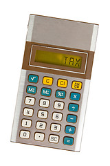 Image showing Old calculator - taxes