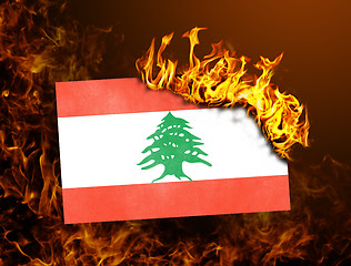 Image showing Flag burning - Lebanon