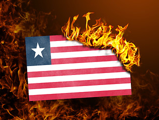 Image showing Flag burning - Liberia