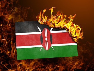 Image showing Flag burning - Kenya