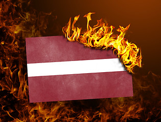 Image showing Flag burning - Latvia