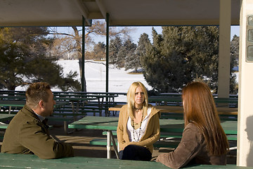 Image showing People Talking in the Park