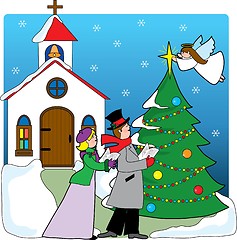 Image showing Church Carolers