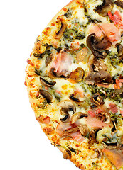 Image showing Mushrooms and Broccoli Pizza