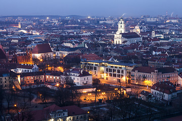 Image showing Vilnius Old Town at dawn time