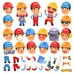 Image showing Set of Cartoon Worker Character for Your Design or Aanimation