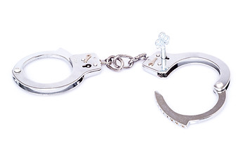 Image showing Steel handcuffs isolated on white background