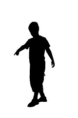 Image showing silhouette of a boy on a white background