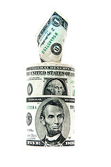 Image showing banknotes dollars on white background