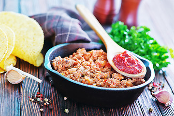 Image showing  fried ground meat 