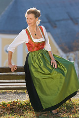 Image showing Old Bavarian woman in traditional dress