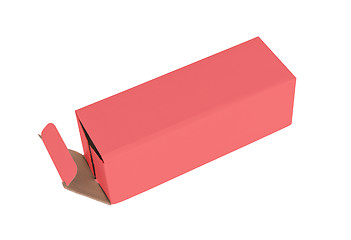 Image showing Red cardboard box on a white background