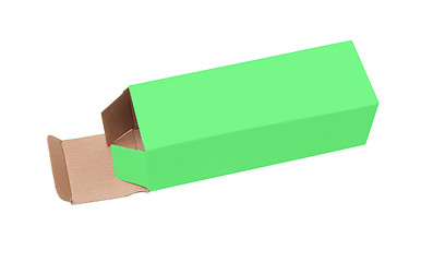 Image showing Green cardboard box on a white background