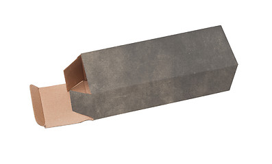 Image showing Old dirty cardboard box on a white background