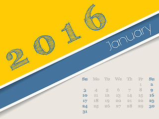 Image showing Simplistic january 2016 calendar design