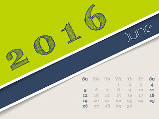 Image showing Simplistic june 2016 calendar design