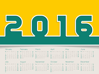 Image showing Simplistic 2016 calendar