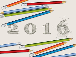 Image showing Pencils and corected 2016 text