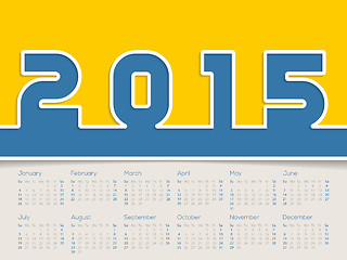 Image showing Simplistic 2015 calendar