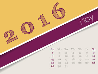 Image showing Simplistic may 2016 calendar design