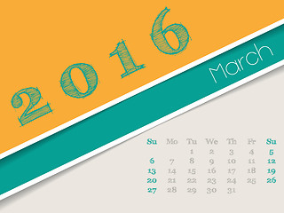 Image showing Simplistic march 2016 calendar design