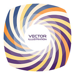 Image showing Striped frame with round shaped place for text. Vector swirl bac