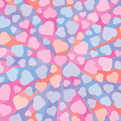 Image showing Abstract 3D background with colorful hearts.  Vector illustratio