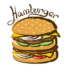 Image showing Vector Big Hamburger