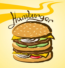 Image showing Vector Big Hamburger