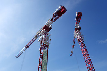 Image showing Building crane and building under construction