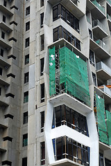 Image showing Construction site of a modern skyscraper