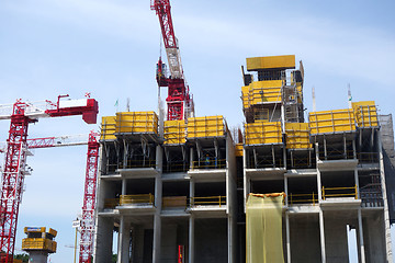 Image showing Building crane and building under construction