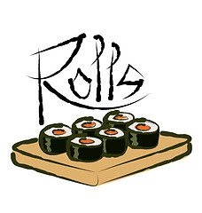 Image showing Vector Sushi Rolls