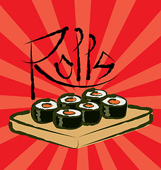 Image showing Vector Sushi Rolls