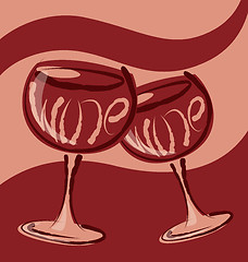 Image showing Vector Glass of Wine