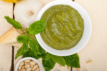 Image showing Italian basil pesto sauce ingredients