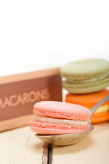 Image showing colorful french macaroons 