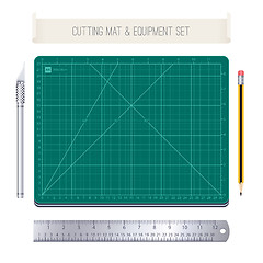 Image showing Cutting Mat and Equipment Set