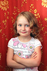 Image showing little sympathetic girl with nice coiffure