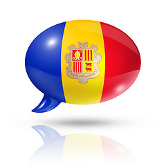 Image showing Andorran flag speech bubble