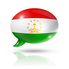 Image showing Tajikistan flag speech bubble