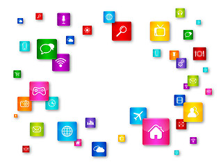Image showing Flying Desktop Icons collection