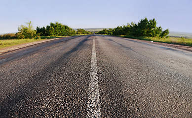 Image showing asphalt road in summer day