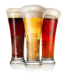 Image showing Tall glasses of beer