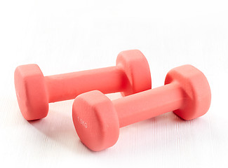 Image showing Fitness equipment dumbbells