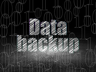 Image showing Data concept: Data Backup in grunge dark room