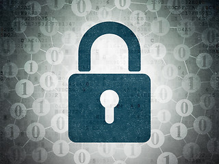 Image showing Data concept: Closed Padlock on digital background